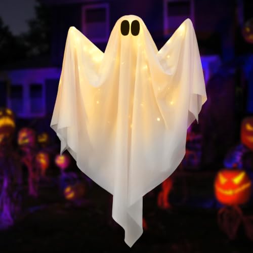 Brightown Halloween Hanging Ghost Light with Interactive Sound & Warm White Variation