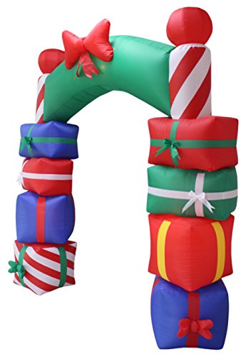 8 Ft Tall Lighted Christmas Inflatable Gift Box Archway Outdoor Holiday Decor