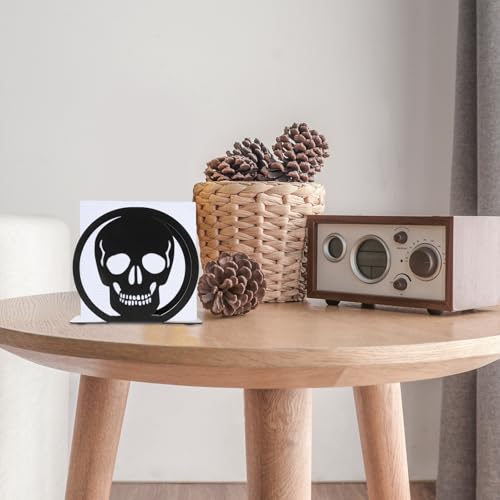 Halloween Skull Cocktail Napkin Holder Black Iron Decor for Kitchen & Party