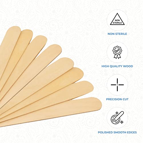 500 Pack Large Wood Waxing Applicators - Hair Removal & Spa Tools