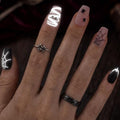 Halloween Glow in the Dark Spider Press-On Nails - Medium Coffin Style, 32 Pieces - Variation 1
