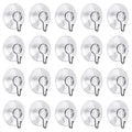 20 Pack Clear PVC Suction Cup Hooks - 1.77 Inch for Shower & Window - Reusable & Easy to Install