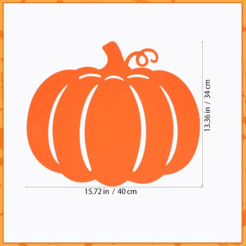 Fall Pumpkin Placemats Set of 8 - Thanksgiving Harvest Felt Table Mats