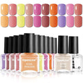 OpenLive Autumn Maple Leaf Nail Polish Set - 12 Vibrant Colors, 5ML