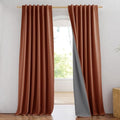 Blackout Linen Curtains 84 Inch Long, Rust Orange, 2 Panels - Variation of THIS listing