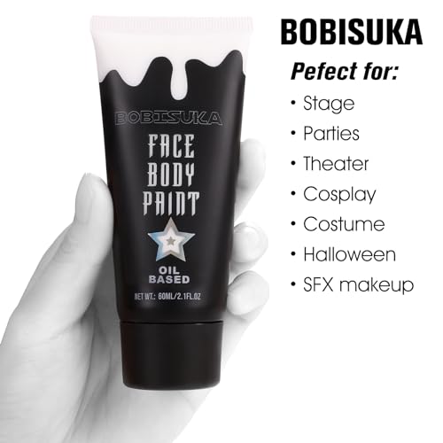 White Face Paint Kit for Clown Joker Vampire Skull Halloween Cosplay - 2.1 fl oz