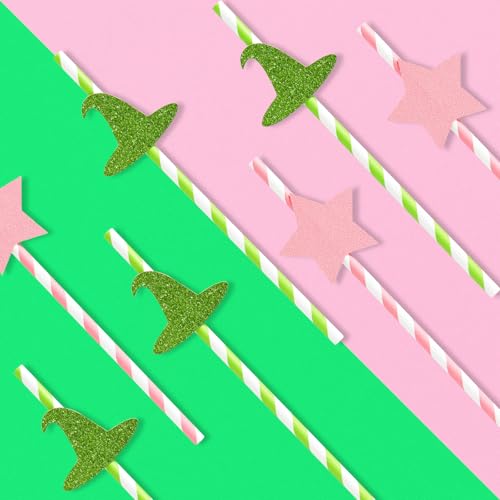 24 Pack Witch Party Paper Straws - Eco-Friendly Disposable Drink Accessories