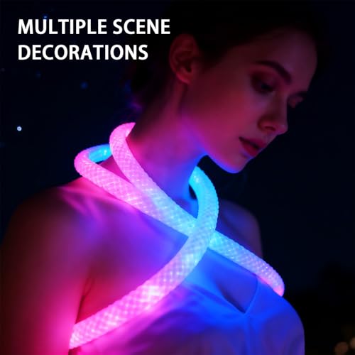 9.84FT LED Neon Woven Light Strip with App Control & Music Sync - Waterproof RGB RGB for Home & Party Decor