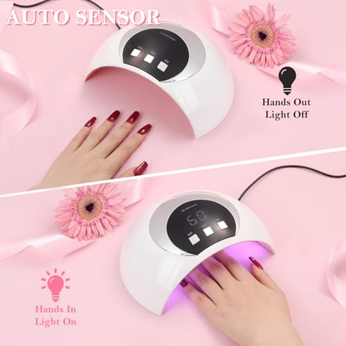 54W UV LED Nail Lamp for Gel Nails, Curing Light, Nail Art Tools