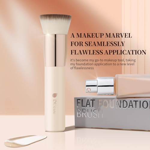 Flat Top Kabuki Foundation Brush - Synthetic Makeup Tool Beige