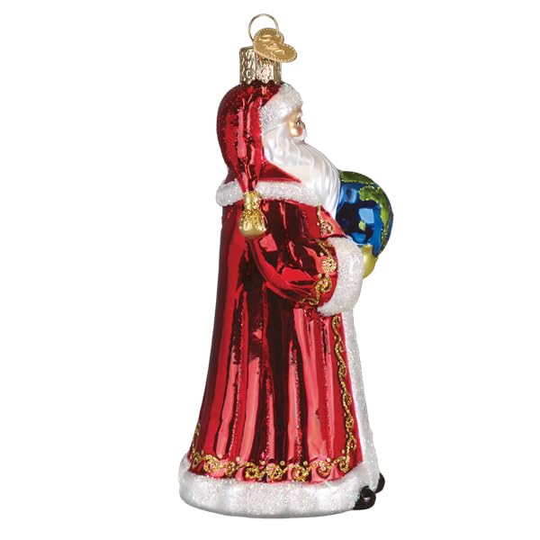 Glass Blown Christmas Santa Ornament - Handcrafted Holiday Tree Decoration