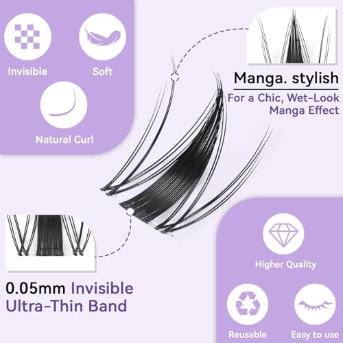 DIY Manga Lash Clusters 10-18mm Fairy Eyelash Extensions - DEM01