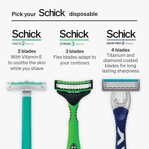 Schick Exacta2 Sensitive Disposable Razor Set - Multicolor 10 Count