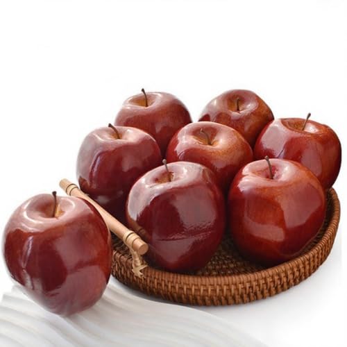 Artificial Red Apples Fake Fruit for Decoration, 3.3 x 2.9 Inches, Pack of 6 - Realistic Faux Kitchen & Party Decor Variation of THIS listing