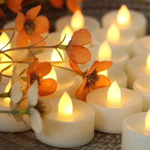 Battery Operated Flameless LED Tea Lights - Warm White, 1.5 inch Diameter, 50 pcs