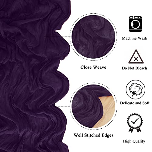 Purple Cheesecloth Table Runner 6 Pack - 35 x 10FT Rustic Gauze for Wedding & Party Decor