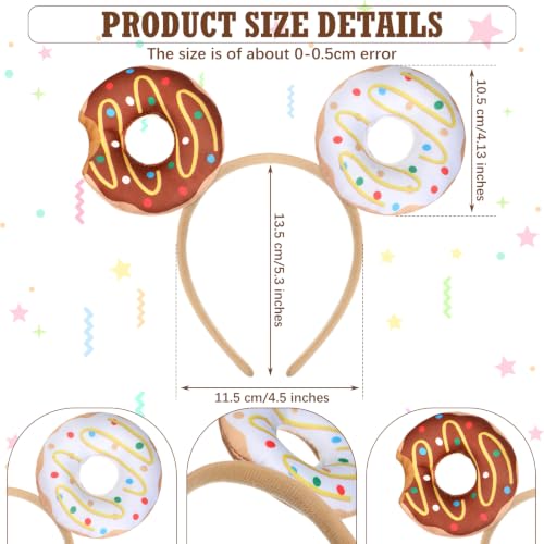 Food Hat Headbands - 2 Pcs Donut Costume Party Accessories for Halloween & Events