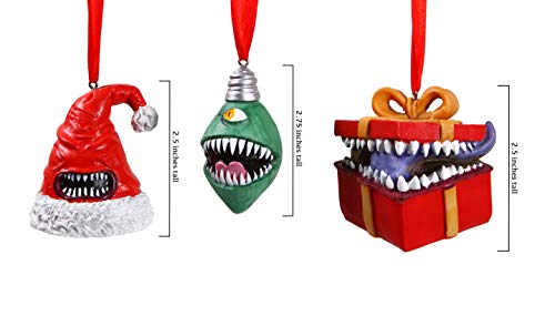 D&D Mimic Holiday Ornament Set - Hand-Painted Resin Christmas Decorations