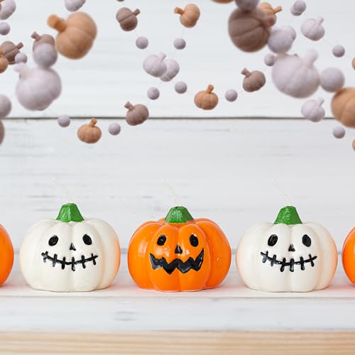 Beige Felt Ball Pumpkin Garland Halloween Fall Decor - Hand-Felted Wool, Easy Hang