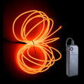 EL Wire Neon Light with Controller Adapter - Portable Cuttable Glow Strip for DIY Decor - Orange, 3m, Variation of THIS listing