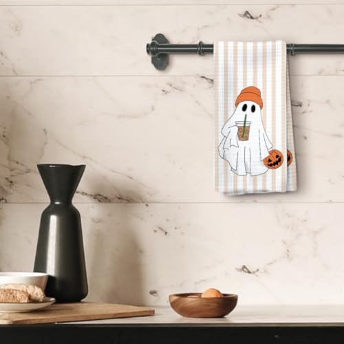 Halloween Ghost Pumpkin Dishcloths Beverages Variation - Fall Kitchen Tea Towels