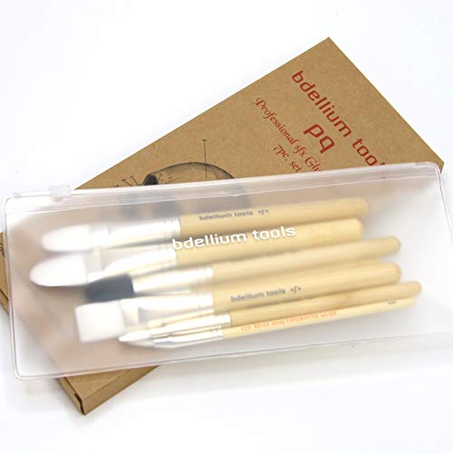 Professional Makeup SFX Glue Brush Set 7 Pieces with Ziplock Pouch