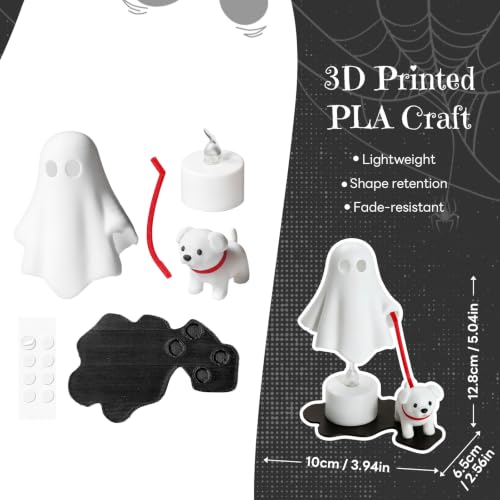 Halloween Ghost Dog Figurine Desktop Decor - Fall Party Tabletop Ornament