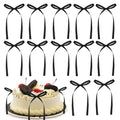 30Pcs Black Ribbon Cake Toppers for Halloween & Party Decorations - Bow Cake Decor