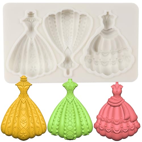 Wedding Dress Silicone Mold for Cake Decorating & Sugar Crafts - Princess Style D