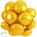 Adlbbkiy Gold 20-Pack 18 Inch Round Foil Balloons for Party Decorations
