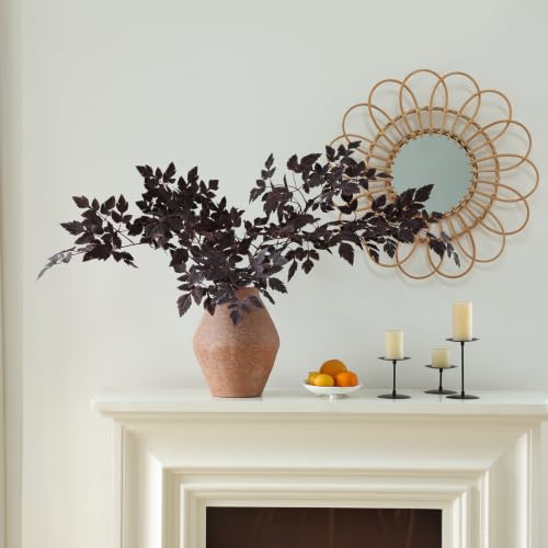 Artificial Cimicifuga Leaf Spray 36in Burgundy Faux Greenery for Fall Decor