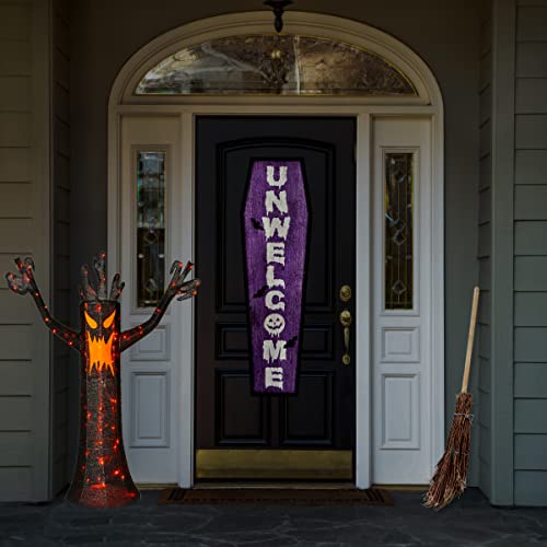 Halloween Spooky Tree Lawn Decoration with LED Lights, 4 Feet