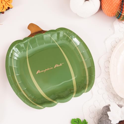 Fall Pumpkin Paper Plates 40 Pack, 9 Inch Thanksgiving Tableware, Autumn Party Decor