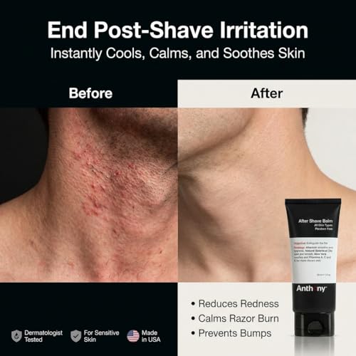 Men's Cooling & Hydrating After Shave Balm with Vitamins Aloe Vera 3 fl oz
