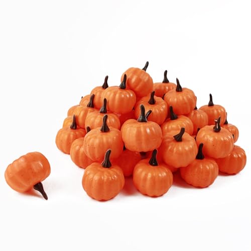 Artificial Mini Pumpkins for Fall Decor - 20 Pack, Realistic Halloween & Thanksgiving Table Centerpieces