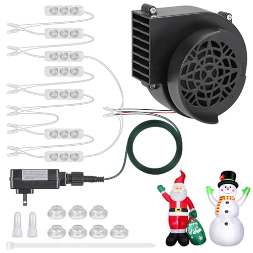 12V 0.85A Inflatable Fan Replacement Kit with LED Lights & 1.5A Adapter - Halloween Christmas Decorations - Variation of 0.85A Air Blower