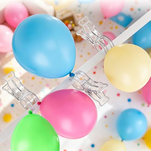 Clear Plastic Balloon Arch Clips - 10 pcs, 3.5 Inch Spring Clamps for Decorations
