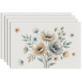 Soft-Toned Poppies Floral Spring Placemats Set of 4 - Boho Minimalist Home Decor