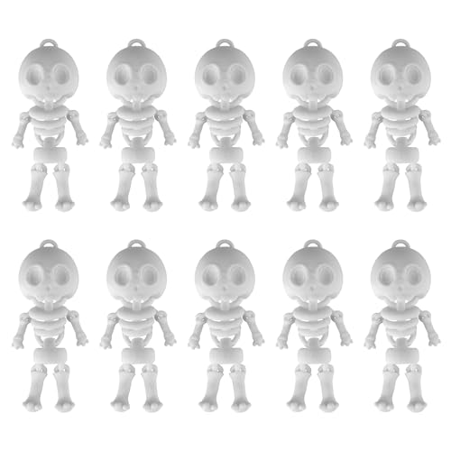 Mini Skeleton Keychains Set - 3D Articulated Party Favors & Haunted Decor