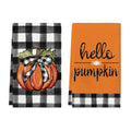 Hello Pumpkin Fall Kitchen Towels Set of 2 - 18x26 Inch Absorbent Dish Towels