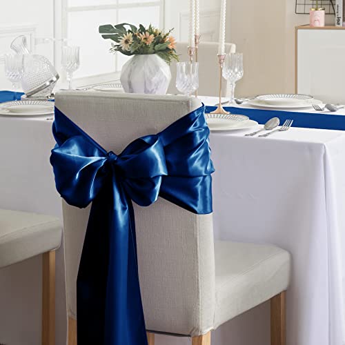 Royal Blue Satin Table Runner 12x108 Inches 24 Pack for Weddings & Events