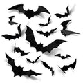Halloween 3D Bat Decorations Set - 60 PVC Flying Wall Stickers for Party & Home Decor