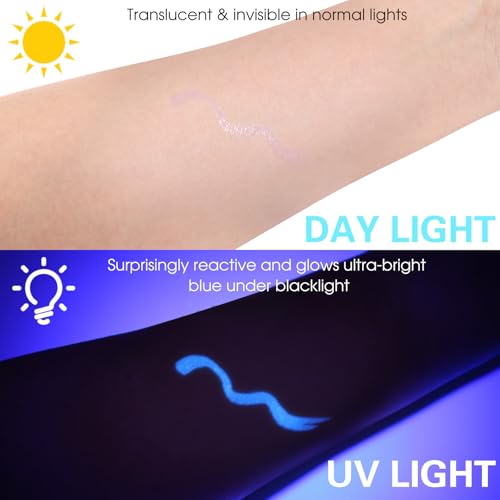 UV Neon Glow Eyeliner Pen - Waterproof Smudge-Proof White Eye Makeup for Rave & Parties