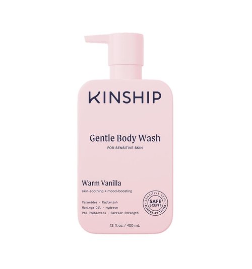 Kinship Gentle Moisturizing Body Wash for Sensitive Skin | Eczema Relief & Hydration for Dry Skin | Vanilla Body Soap, 13 oz