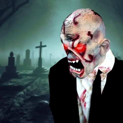 Haunted Hill Farm 35-Inch Damien Zombie Animatronic with Light-Up Eyes & Motion Sound
