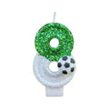 9 Numeric Birthday Candle - Large 1st Cake Topper for Baby & Kids Party - SoccerGN Variation