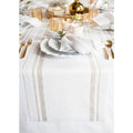 Linen Table Runner 14x108 Inches - Natural & White Striped, Handcrafted