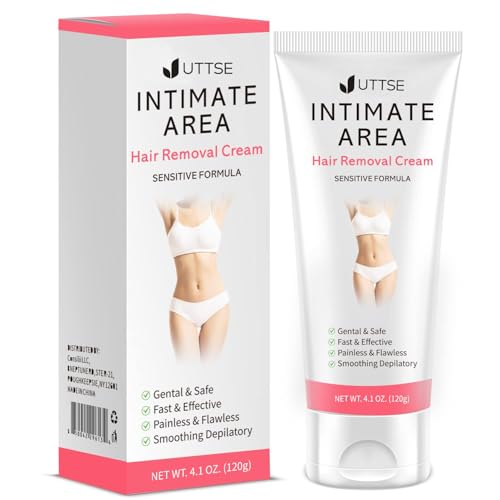 Painless Hair Removal Cream for Women - Sensitive Skin, Underarms & Bikini Area