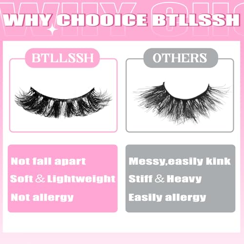 3D Faux Mink False Eyelashes Cross Fluffy Natural Look - 8 Pairs Variation 001D-0.67IN-Manga