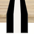 Black and White Halloween Table Runner 13 x 72 Inch Linen Cotton Decor